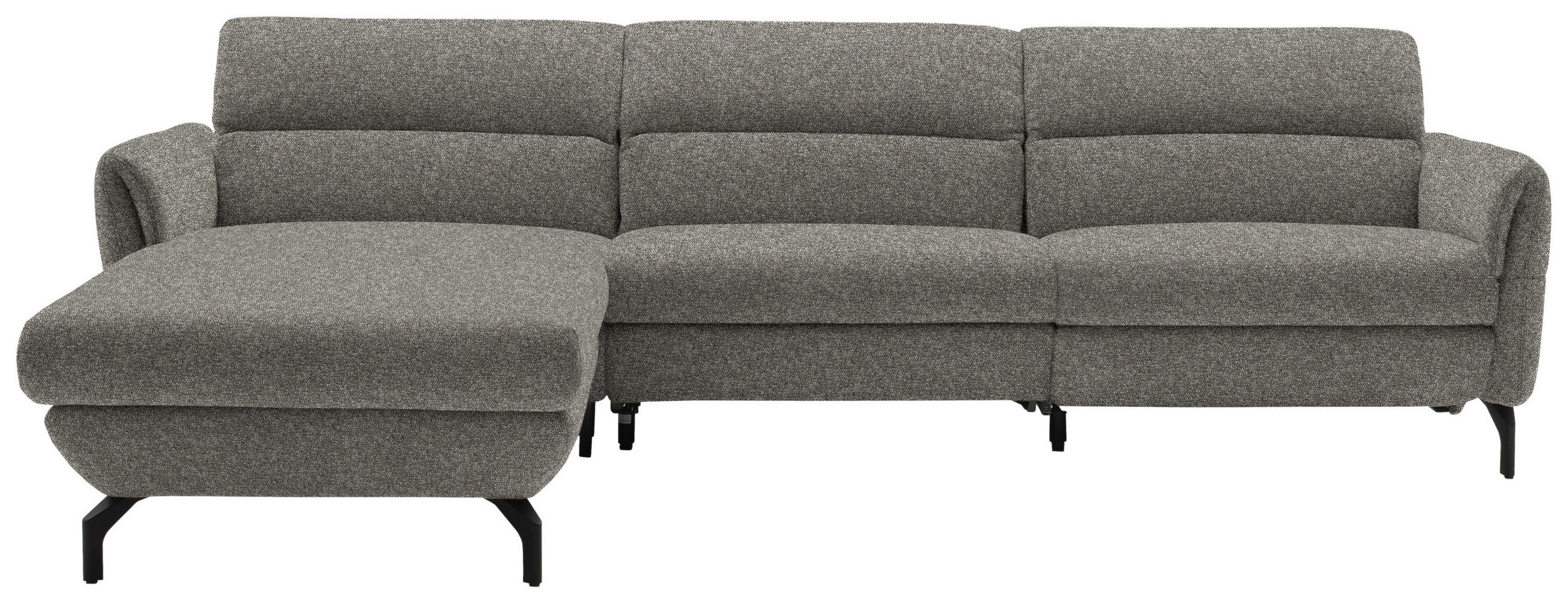 ECKSOFA Greige Chenille  - Greige/Schwarz, Design, Textil/Metall (187/299cm) - Schöner Wohnen