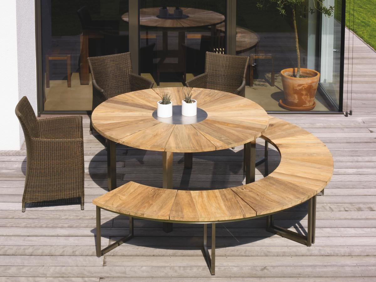 GARTENBANK 171/45/70 cm Recyclingholz, Teakholz  Edelstahl  - Edelstahlfarben/Naturfarben, Design, Holz/Metall (171/45/70cm) - Zebra 