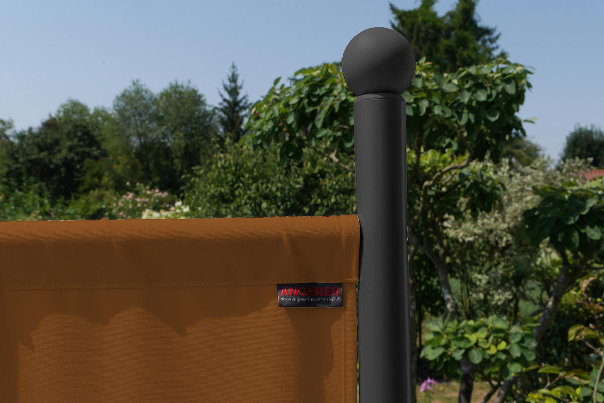 SICHTSCHUTZ - Terracotta/Grau, Basics, Textil/Metall (178/178/51cm) - Boxxx