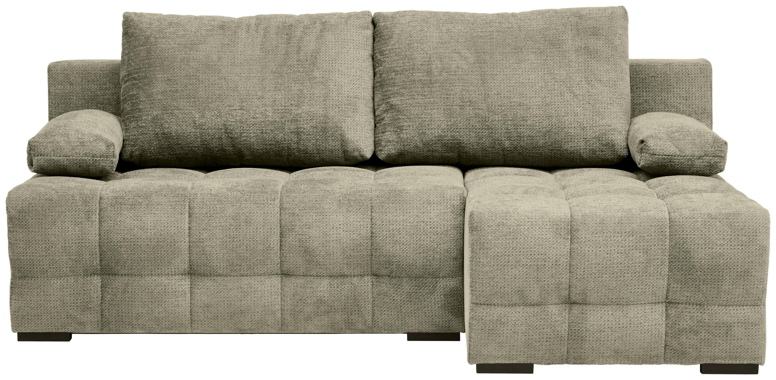 ECKSOFA Beige Chenille  - Beige/Schwarz, MODERN, Kunststoff/Textil (204/145cm) - home24