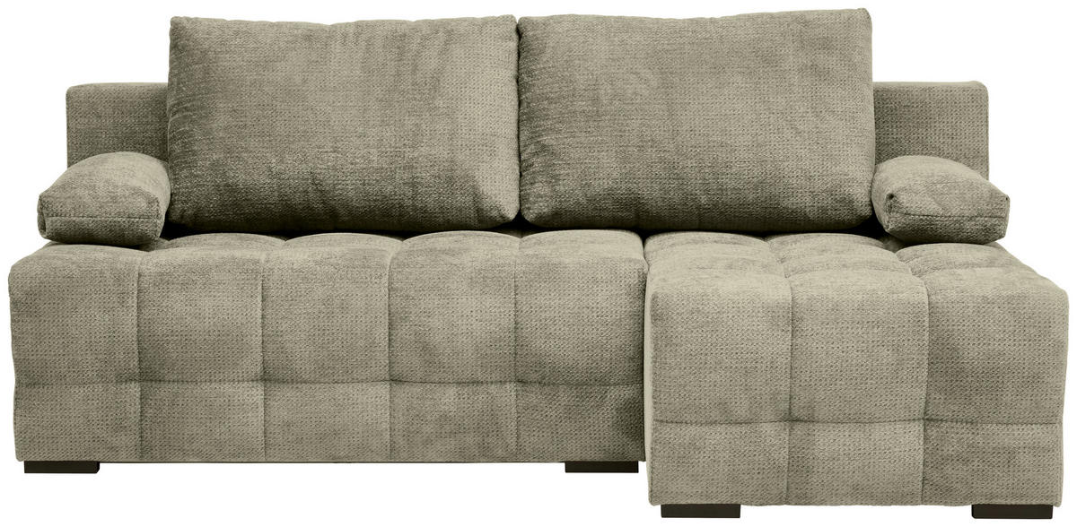 ECKSOFA Beige Chenille  - Beige/Schwarz, MODERN, Kunststoff/Textil (204/145cm) - home24