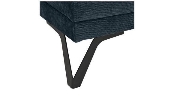 ECKSOFA Petrol Chenille  - Petrol/Schwarz, KONVENTIONELL, Textil/Metall (264/178cm) - Hom`in