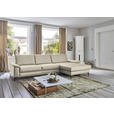 ECKSOFA  in Echtleder Ecru  334/176 cm  - Ecru/Schwarz, Design, Leder/Metall (334/176cm) - Dieter Knoll