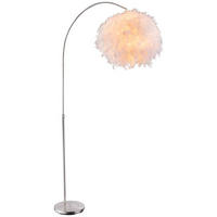 STOJACÍ OBLOUKOVÉ SVÍTIDLO, 96/45/196 cm - bílá/barvy niklu, Basics, kov/textil (96/45/196cm) - Globo