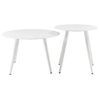 COUCHTISCHSET in Metall 45-60/45-60/38-45,5 cm  - Weiss, Design, Metall (45-60/45-60/38-45,5cm) - Carryhome
