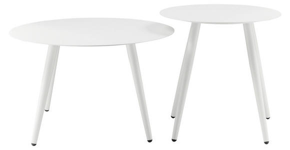 COUCHTISCHSET 45-60/45-60/38-45,5 cm rund Weiß - Weiß, Design, Metall (45-60/45-60/38-45,5cm) - Carryhome