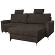 ECKSOFA Mokka Struktur  - Schwarz/Mokka, KONVENTIONELL, Textil/Metall (230/164cm) - Carryhome