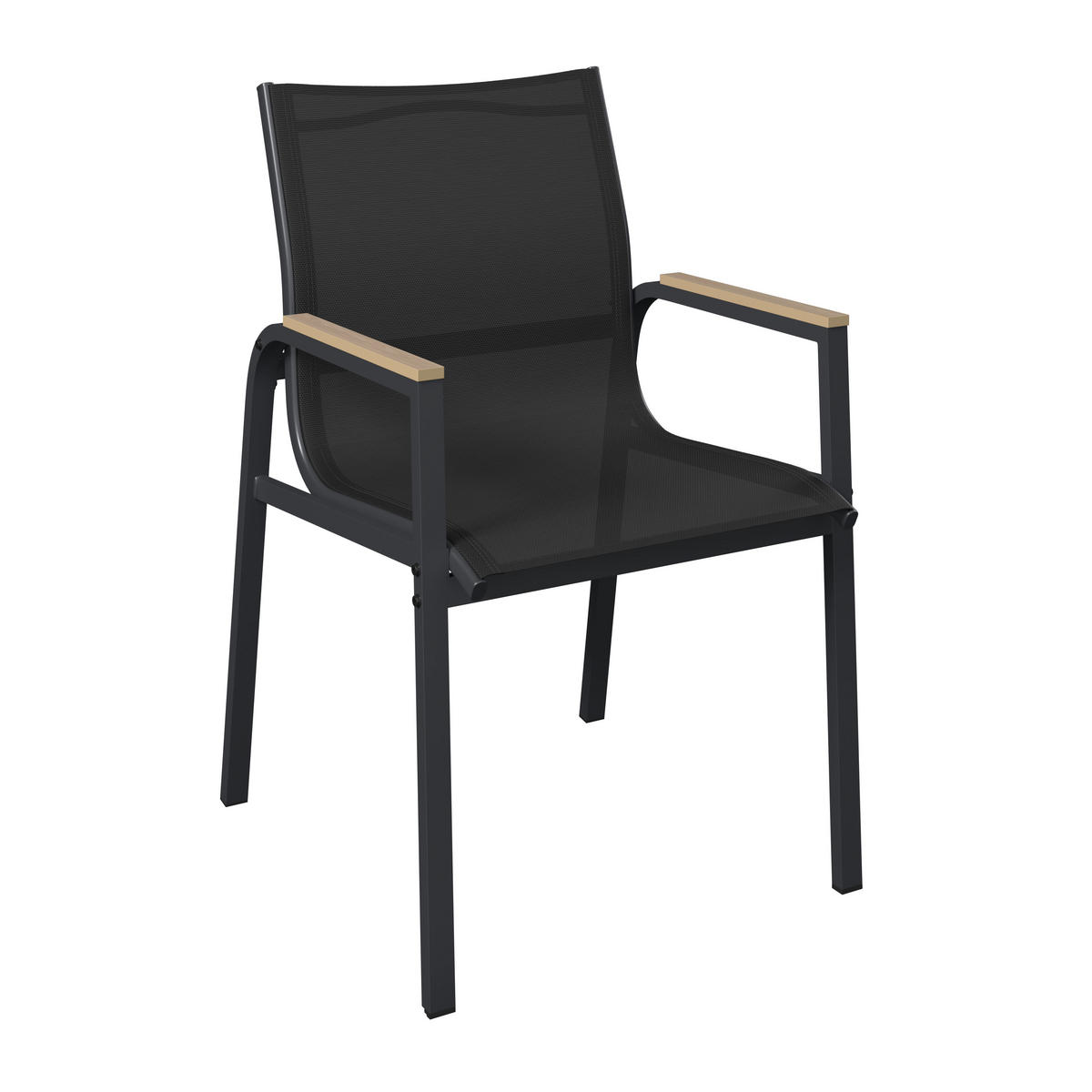 GARTENTISCHGRUPPE beschichtet Stahl  - Dunkelgrau/Naturfarben, MODERN, Glas/Kunststoff (150/75.5/90cm) - Ambia Garden