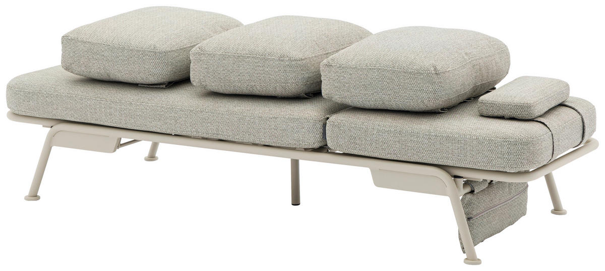 GARTENBANK 199/78/81 cm  in Taupe, Hellgrau  - Taupe/Hellgrau, Design, Textil/Metall (199/78/81cm) - Zebra 