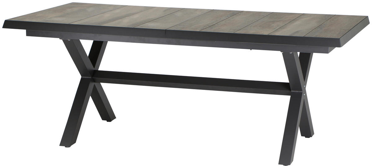GARTENGARNITUR 5-teilig  - Anthrazit/Grau, Basics, Keramik/Kunststoff (100/109/200cm) - Siena Garden