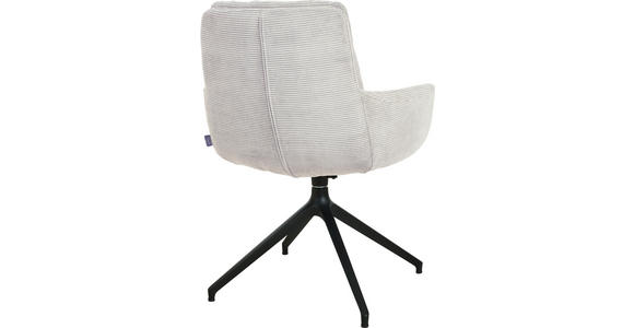 ARMLEHNSTUHL  Stoffauswahl, Typenauswahl, Sitzfläche 360° drehbar, Gestellauswahl Cord  - Hellgrau/Schwarz, Design, Textil/Metall (63/90/69cm) - Johann Jakob
