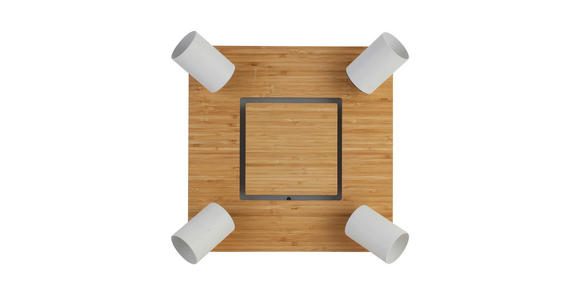 LED-STRAHLER 40/40/14 cm - Schwarz/Naturfarben, KONVENTIONELL, Naturmaterialien/Kunststoff (40/40/14cm) - Novel
