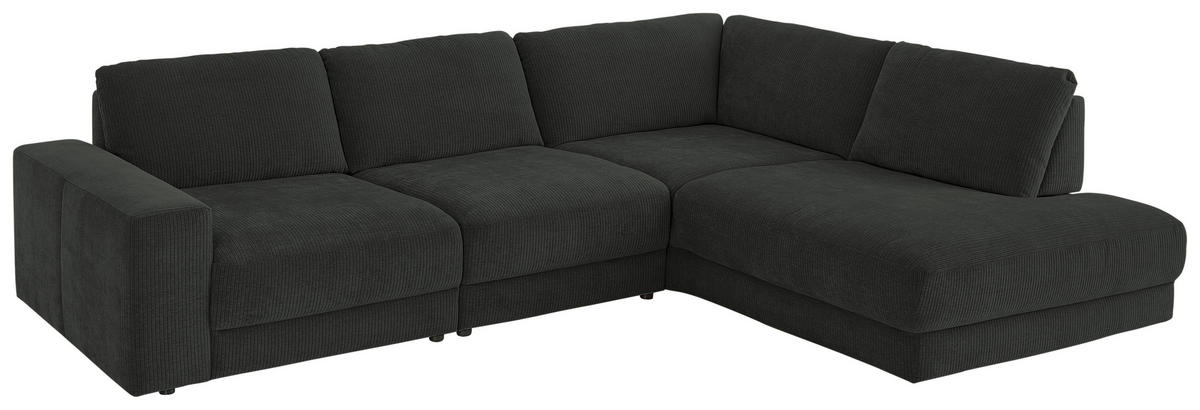 ECKSOFA in Chenille, Jacquard Anthrazit  316/242 cm  - Anthrazit/Schwarz, Design, Kunststoff/Textil (316/242cm) - Niels Andersson