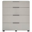 KOMMODE , 90/99,7/42 cm, 4 Schublade(n)  - Kaschmir/Schwarz, Design, Glas/Holzwerkstoff (90/99,7/42cm) - Novel