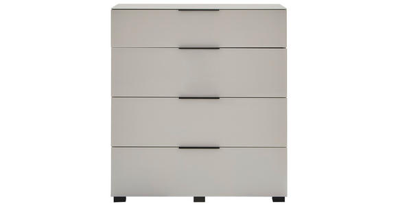 KOMMODE , 90/99,7/42 cm, 4 Schublade(n)  - Kaschmir/Schwarz, Design, Glas/Holzwerkstoff (90/99,7/42cm) - Novel