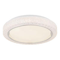PLAFONIERĂ CU LED - străveziu/opal, Basics, plastic/metal (40/8cm) - Globo