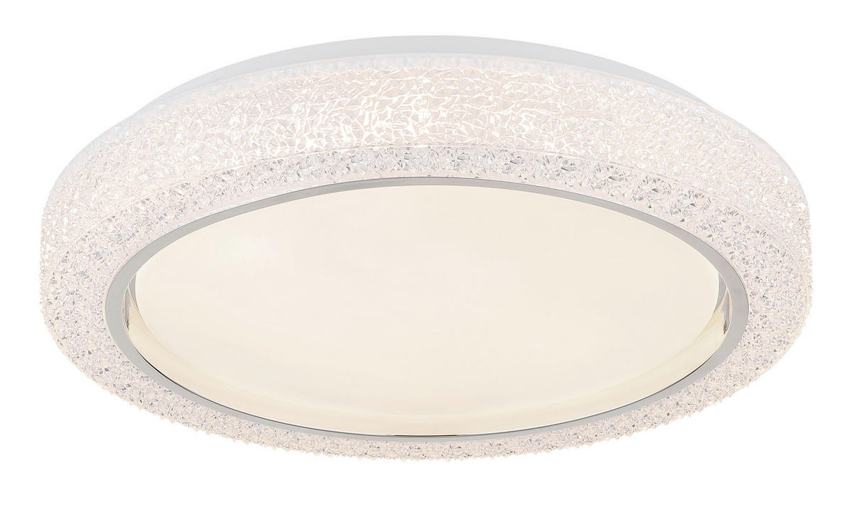 PLAFONIERĂ CU LED - străveziu/opal, Basics, plastic/metal (40/8cm) - Globo