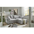 ECKSOFA Hellgrau Cord  - Hellgrau/Schwarz, KONVENTIONELL, Kunststoff/Textil (255/185cm) - Hom`in