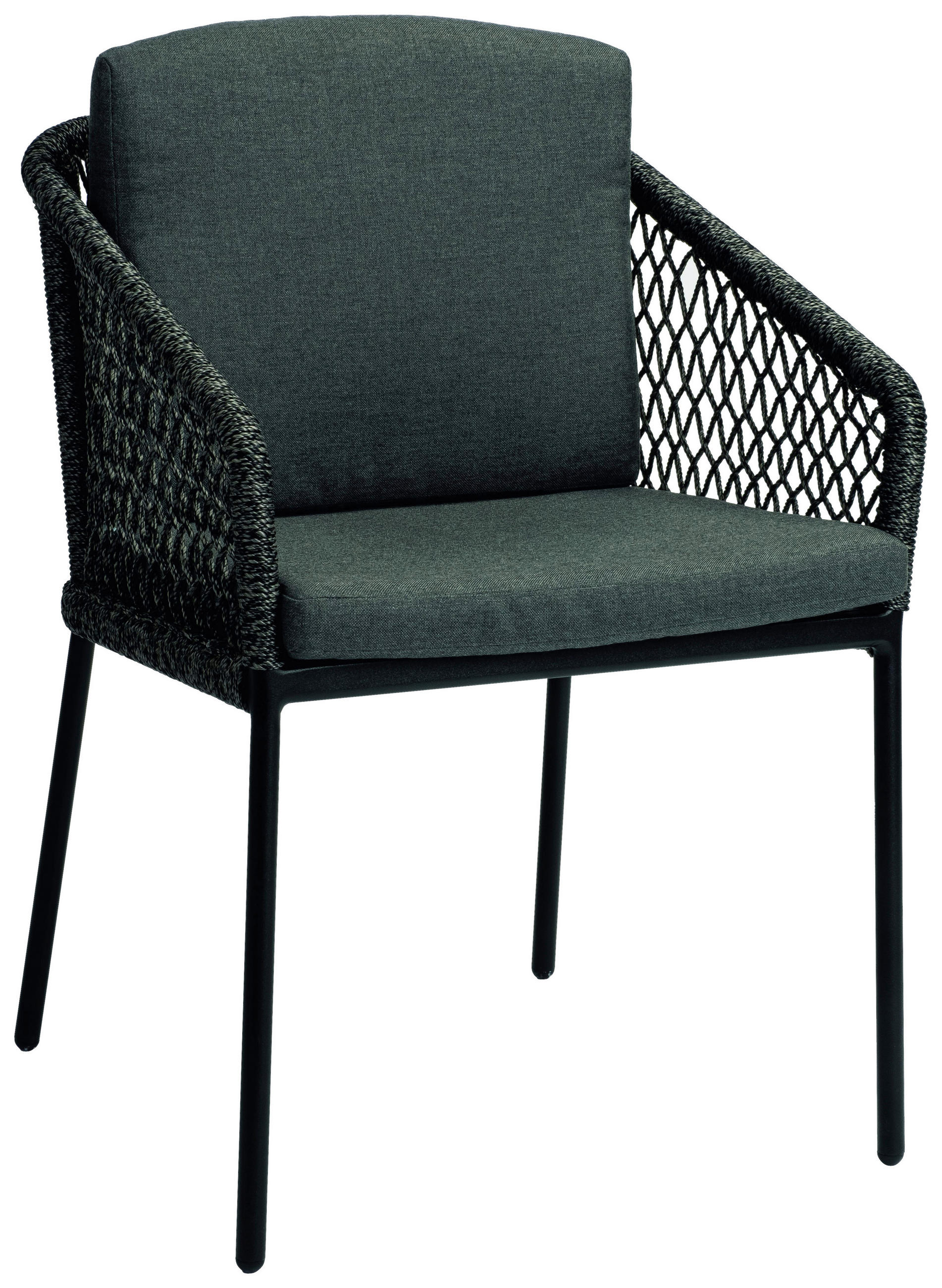 GARTENSESSEL Aluminium Anthrazit, Schwarz  - Anthrazit/Schwarz, Natur, Textil/Metall (58/88/64cm) - Stern