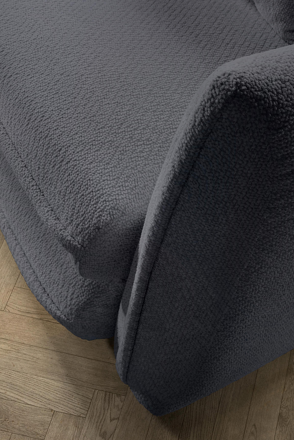 SCHLAFSOFA  mit Liegefunktion, Rücken echt Struktur Dunkelgrau  - Dunkelgrau/Schwarz, KONVENTIONELL, Kunststoff/Textil (237/94/117cm) - Carryhome