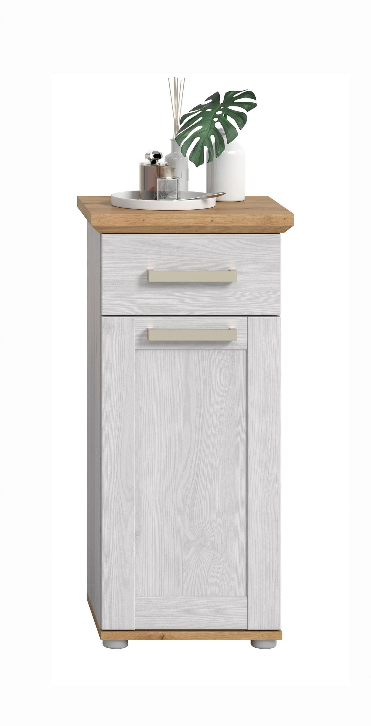 MIDI SKŘÍŇKA, barvy modřínu, dub artisan, 39/85/34 cm - barvy stříbra/barvy modřínu, Trend, kompozitní dřevo/plast (39/85/34cm) - MID.YOU