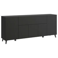 SIDEBOARD  180/76/37,5 cm  - Schwarz, Design, Holzwerkstoff/Kunststoff (180/76/37,5cm) - P & B