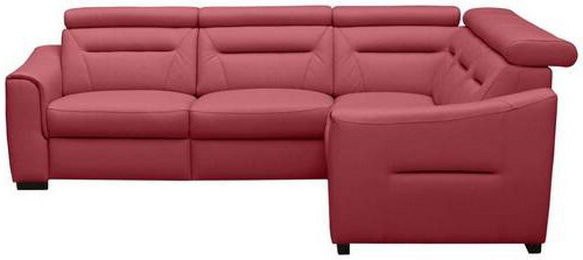ECKSOFA Lederlook Echtleder Rot  - Wengefarben/Rot, Design, Leder/Holz (260/260cm) - Celina Home