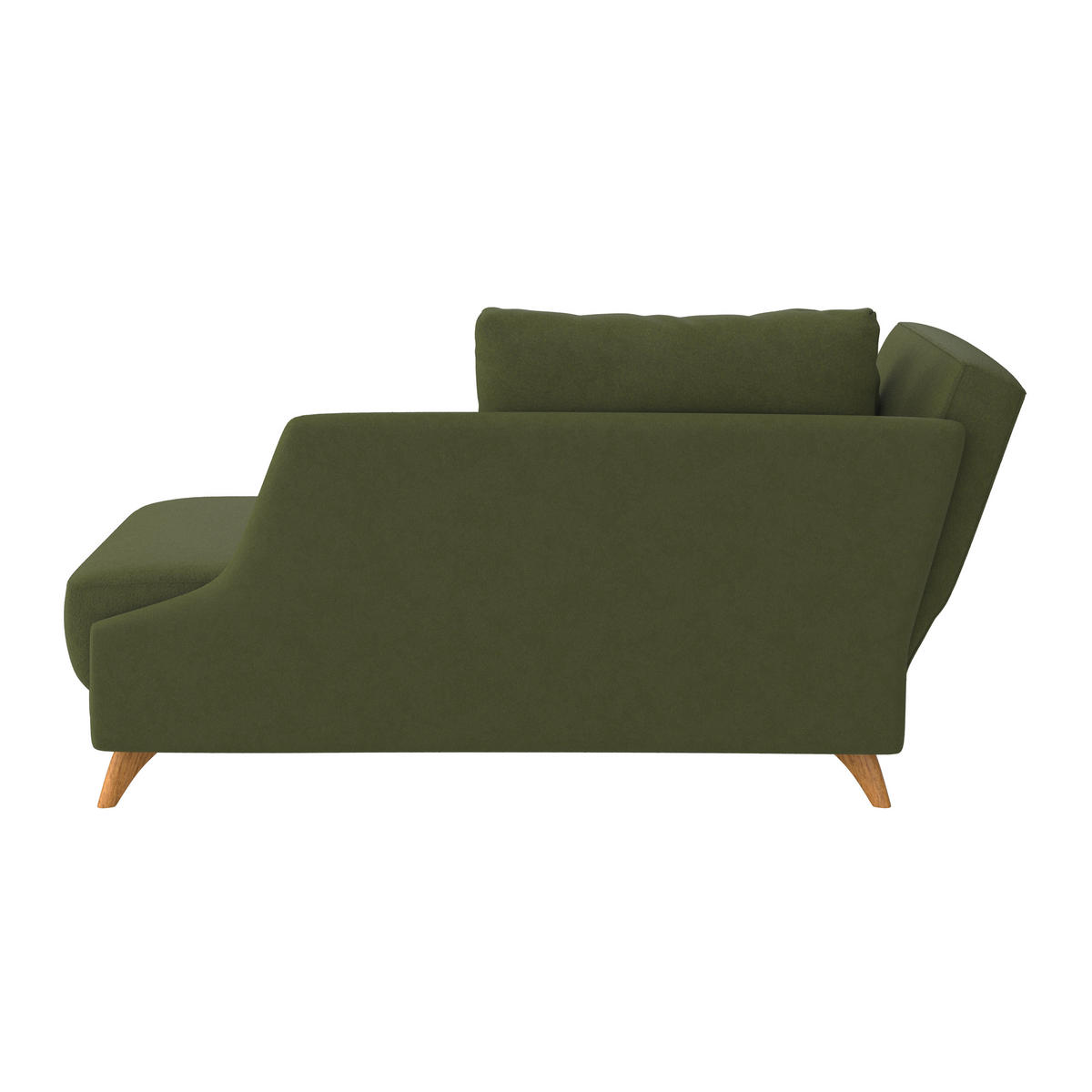 RÉCAMIERE in Flachgewebe Dunkelgrün  - Dunkelgrün/Eichefarben, Modern, Holz/Textil (205/74/94cm) - Bali
