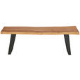 SITZBANK 140/45/40 cm  in Schwarz, Akaziefarben  - Schwarz/Akaziefarben, Trend, Holz/Metall (140/45/40cm) - Ambia Home