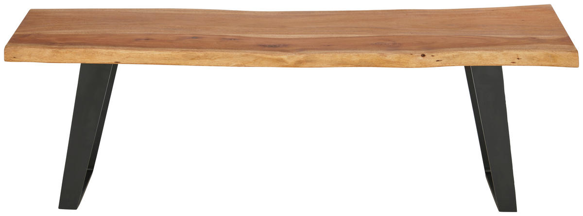 KLUPA  crna, boje bagrema  drvo, metal      - boje bagrema/crna, Trend, drvo/metal (140/45/40cm) - Ambia Home