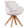 ARMLEHNSTUHL  in Flachgewebe  - Eichefarben/Weiß, LIFESTYLE, Holz/Textil (60/83/65cm) - home24
