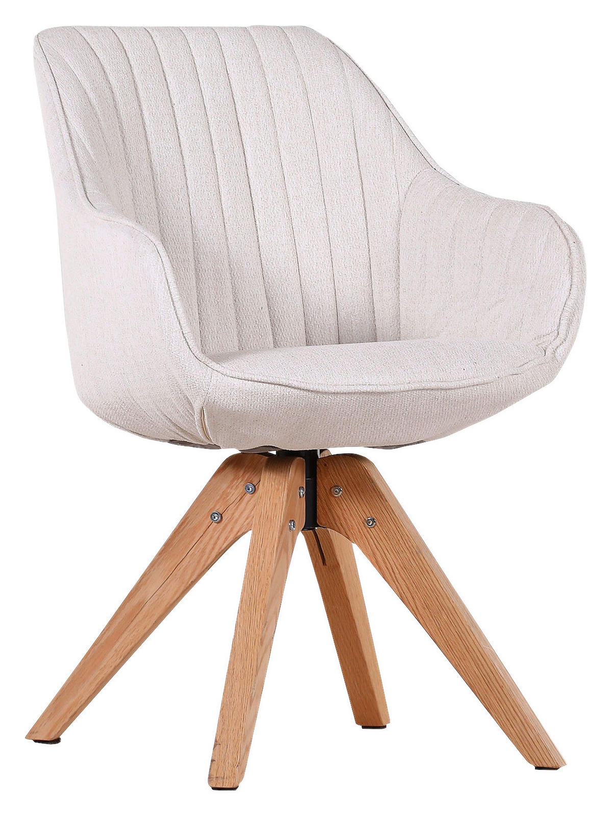 STOLIČKA S PODRÚČKAMI, plochá tkanina, biela - biela/farba duba, Lifestyle, drevo/textil (60/83/65cm) - Ambia Home