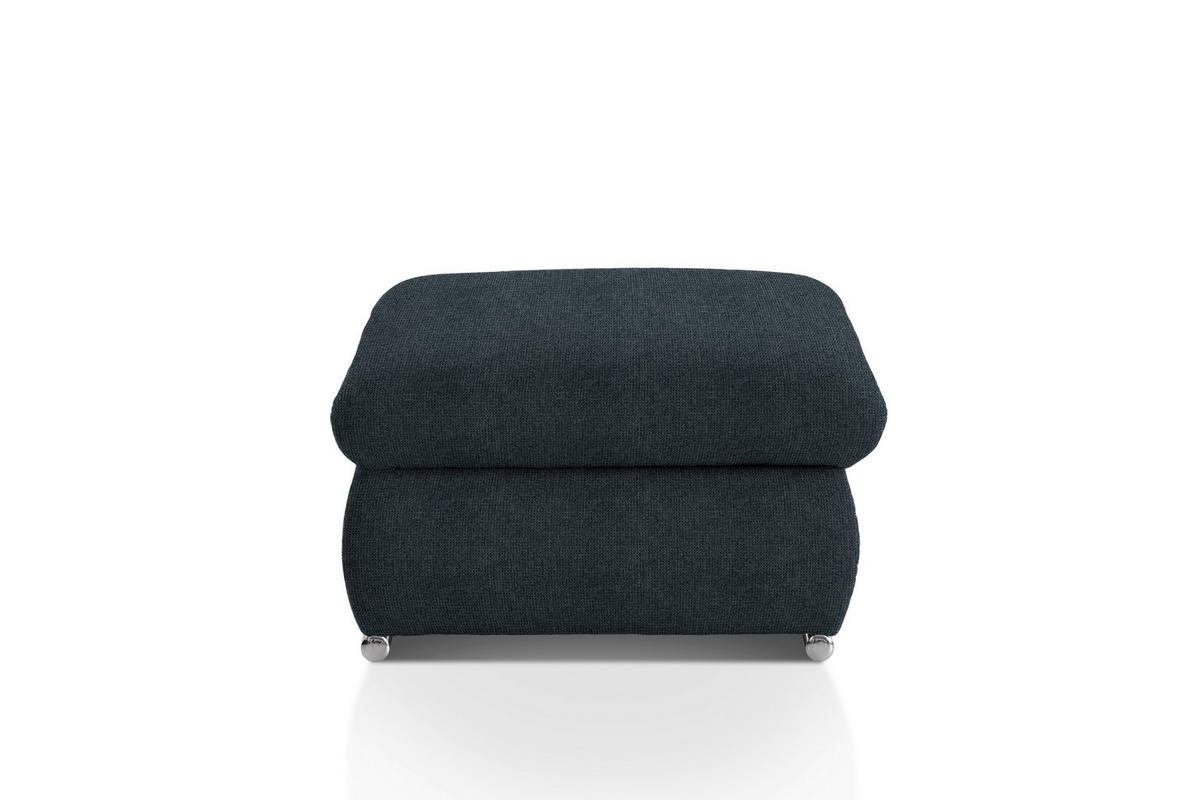 HOCKER Chenille Schwarz  - Chromfarben/Schwarz, Design, Textil/Metall (101/45/74cm) - Livetastic