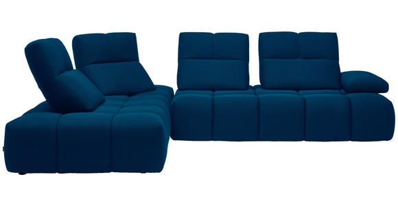 ECKSOFA in Struktur Blau 233/313 cm - Blau/Schwarz, Design, Kunststoff/Textil (233/313cm) - Emilio Belluti