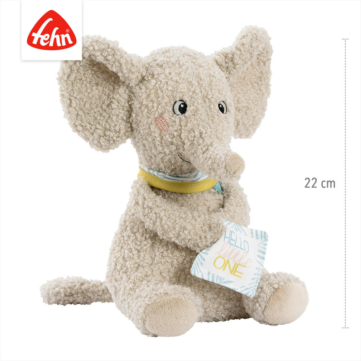 KUSCHELTIER Elefant Erik  - Hellgrau, Basics, Textil (24/19/12,4cm) - Fehn