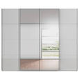 SCHWEBETÜRENSCHRANK 271/223/68 cm 4-türig Weiß, Seidengrau  - Chromfarben/Seidengrau, Design, Glas/Holzwerkstoff (271/223/68cm) - Novel