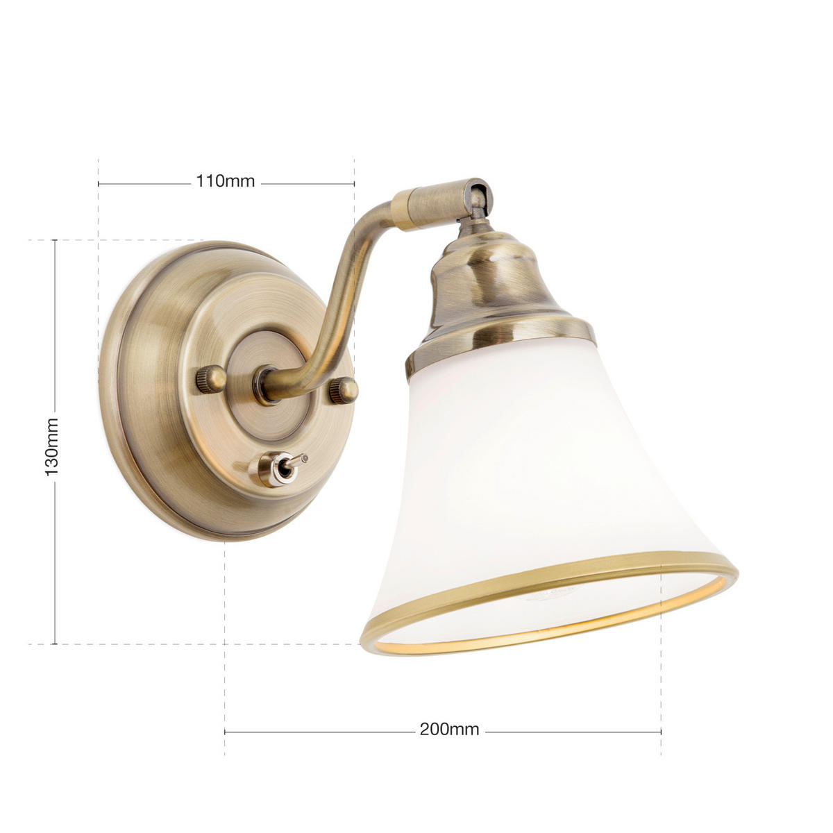 WANDLEUCHTE Maja   - Bronzefarben, LIFESTYLE, Glas/Metall (11,0/13,0/20,0cm)