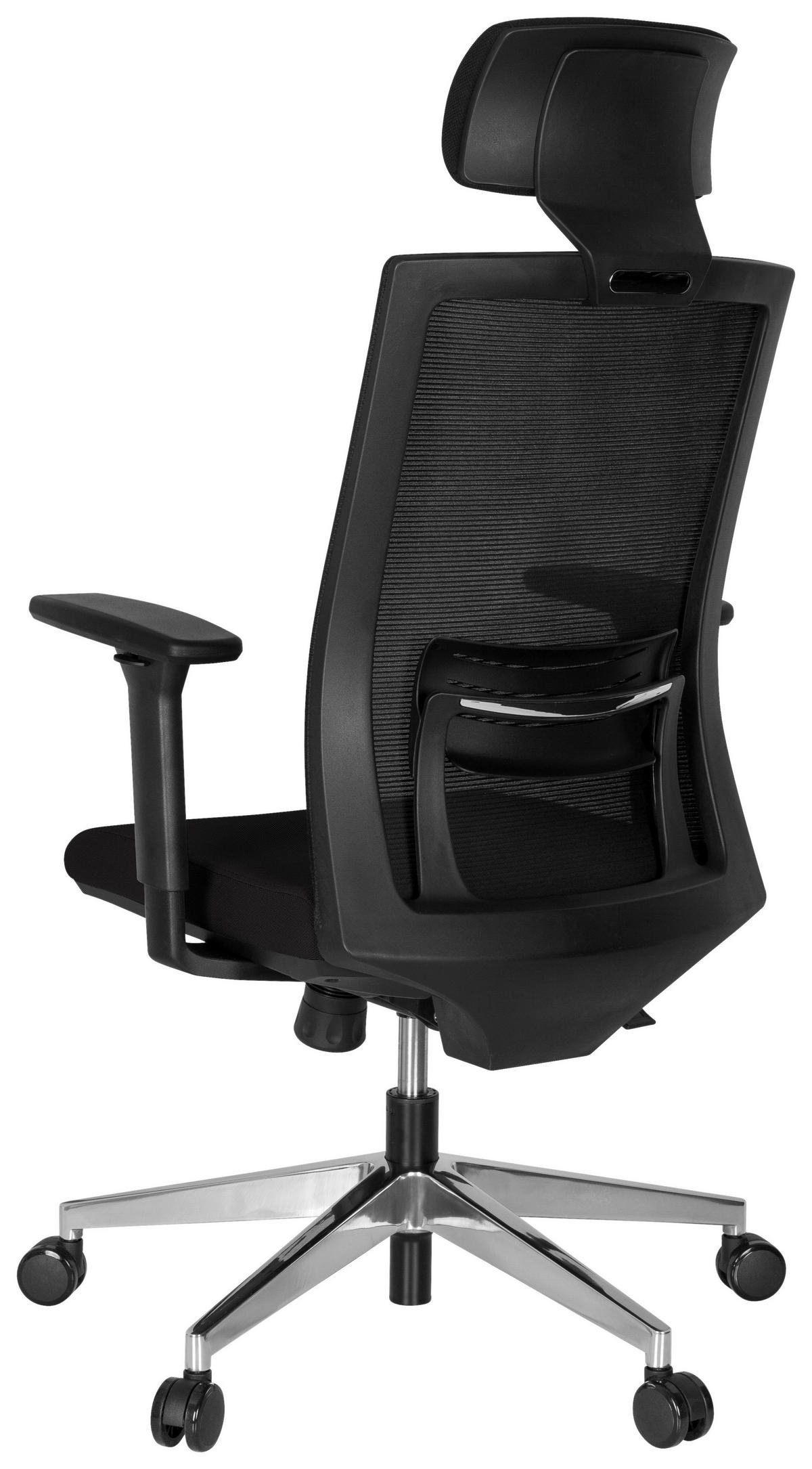 OTOČNÁ ŽIDLE, síťovina, plochá tkanina, černá - černá/barvy hliníku, Moderní, kov/textil (68/131/63cm) - MID.YOU