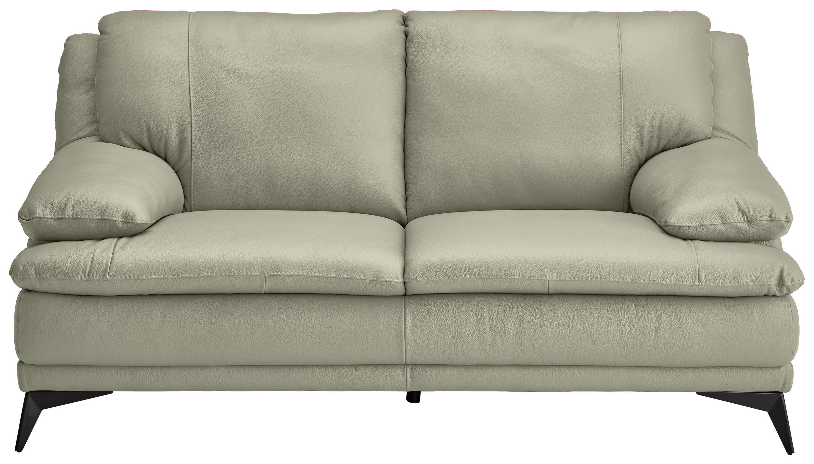 2-SITZER-SOFA Taupe Echtleder  - Taupe/Schwarz, Design, Leder/Metall (178/92/98cm) - Novel