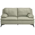 2-SITZER-SOFA Taupe Echtleder  - Taupe/Schwarz, Design, Leder/Metall (178/92/98cm) - Novel