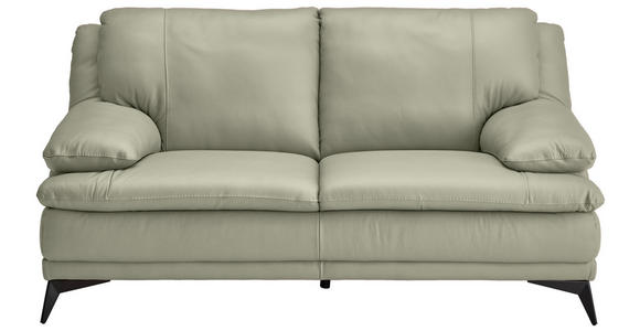 2-SITZER-SOFA Taupe Echtleder  - Taupe/Schwarz, Design, Leder/Metall (178/92/98cm) - Novel