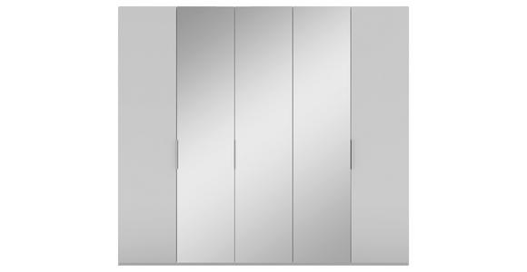 DREHTÜRENSCHRANK 250/223/62 cm 5-türig Grau  - Alufarben/Grau, KONVENTIONELL, Glas/Holzwerkstoff (250/223/62cm) - Novel