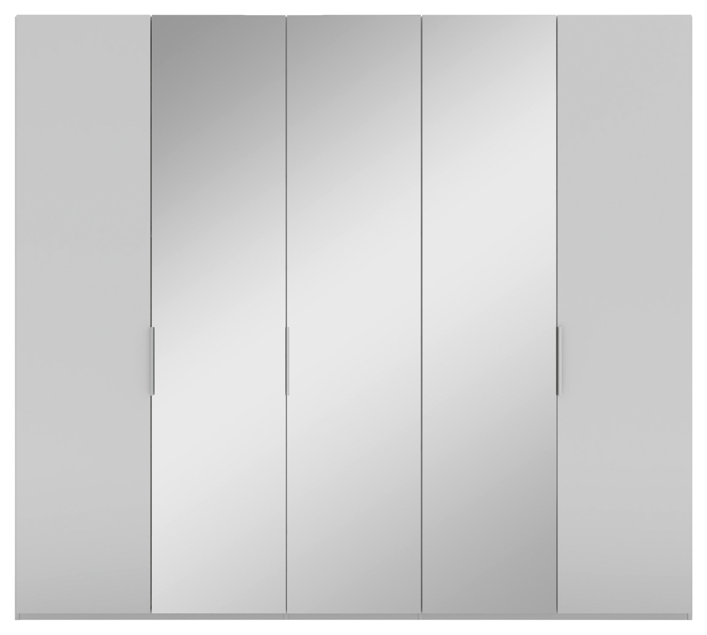 DREHTÜRENSCHRANK 250/223/62 cm 5-türig Grau  - Alufarben/Grau, KONVENTIONELL, Glas/Holzwerkstoff (250/223/62cm) - Novel