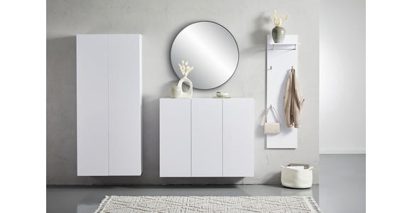 HÄNGESCHUHSCHRANK Weiß - Weiß, Design, Holzwerkstoff (120/100/34cm) - Hom`in