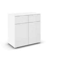 KOMMODE  in 80/81/42 cm  - Weiß, Design, Glas/Holzwerkstoff (80/81/42cm) - Carryhome