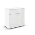 KOMMODE  in 80/81/42 cm  - Weiß, Design, Glas/Holzwerkstoff (80/81/42cm) - Carryhome