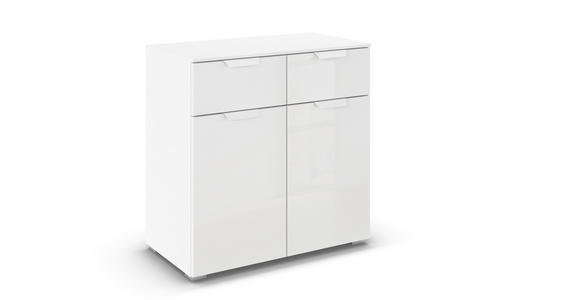 KOMMODE  in 80/81/42 cm  - Weiß, Design, Glas/Holzwerkstoff (80/81/42cm) - Carryhome
