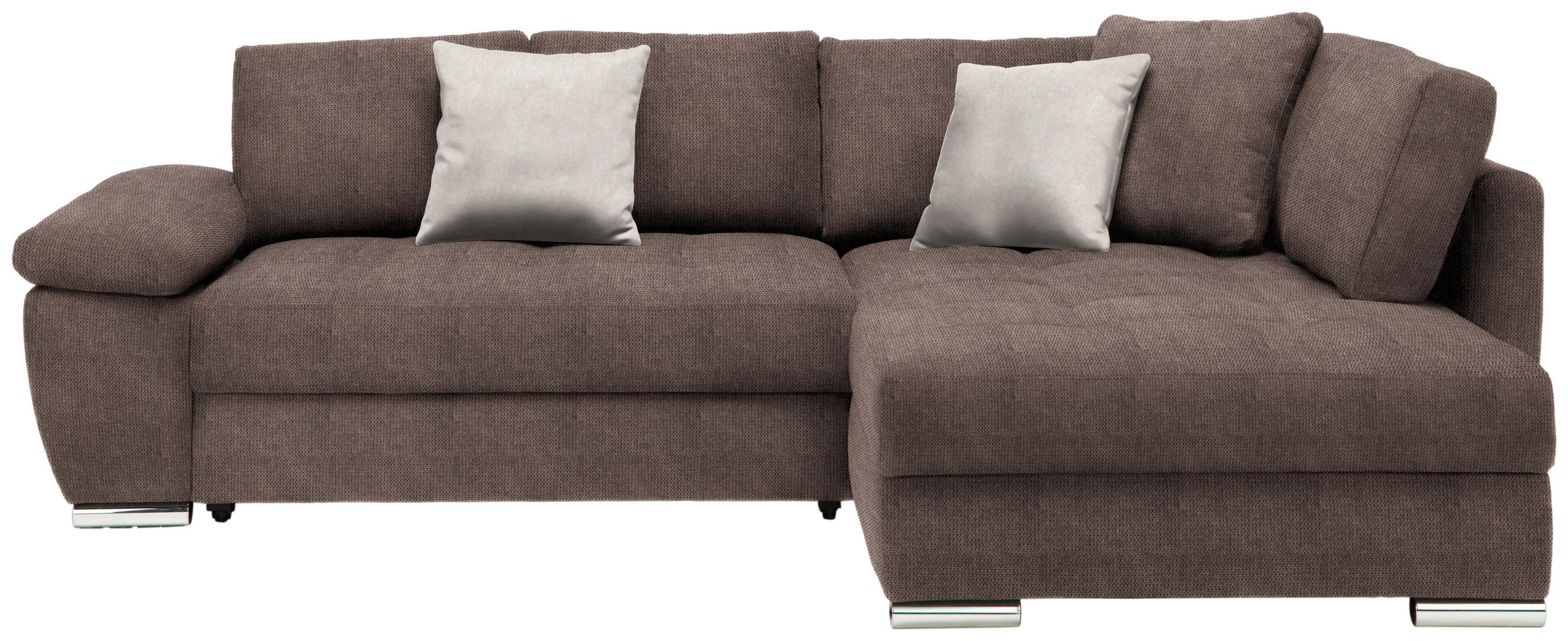 ECKSOFA in Webstoff Taupe  276/212 cm  - Taupe/Chromfarben, Design, Kunststoff/Textil (276/212cm) - Carryhome