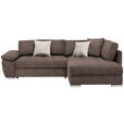 ECKSOFA in Webstoff Taupe  - Taupe/Chromfarben, Design, Kunststoff/Textil (276/212cm) - Carryhome