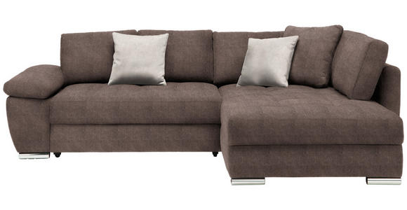 ECKSOFA in Webstoff Taupe  - Taupe/Chromfarben, Design, Kunststoff/Textil (276/212cm) - Carryhome